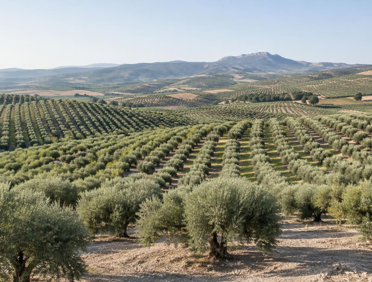 Paisaje agrícola con olivares